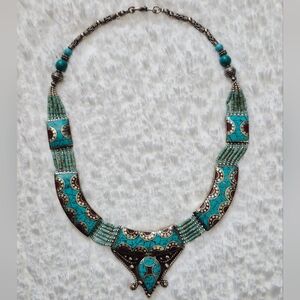 Vintage Tibetan Tribal Turquoise Necklace